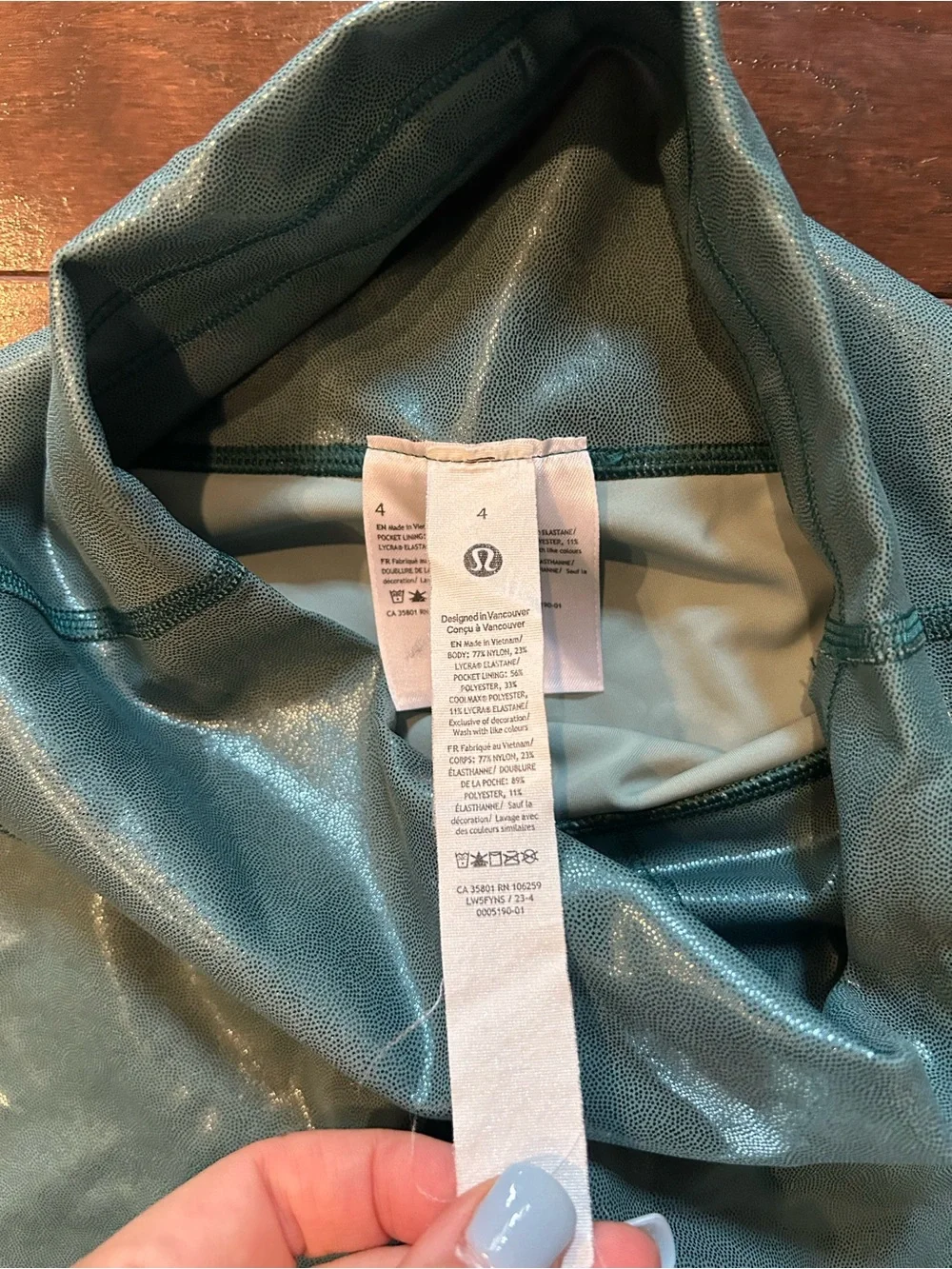 lululemon athletica metallic wunder under 25” Teal High-Rise Leggings